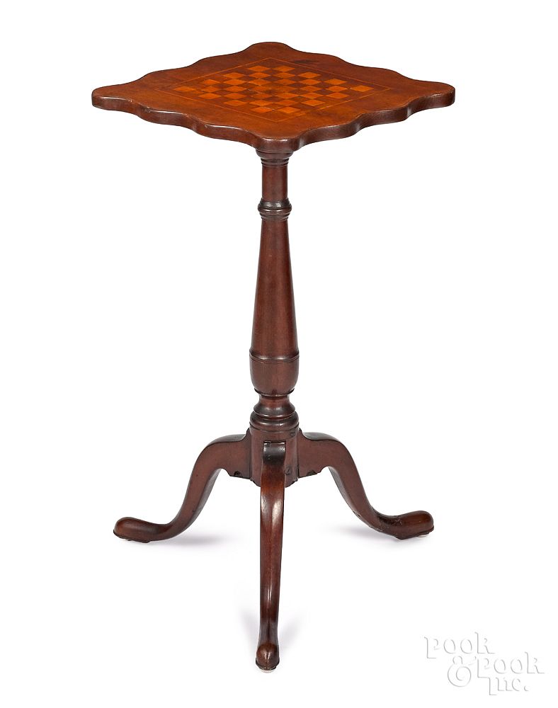 Appraisal: Queen Anne cherry candlestand late th c Queen Anne cherry