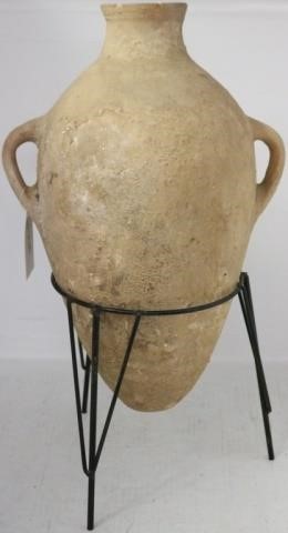 Appraisal: ANCIENT ROMAN AMPHORA VASE POSSIBLY - AD APPEARS TO BE