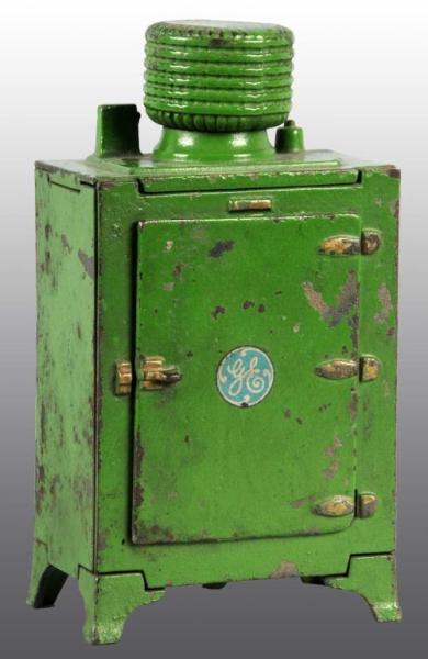 Appraisal: Cast Iron Tin Arcade GE Refrigerator Toy Description American GE