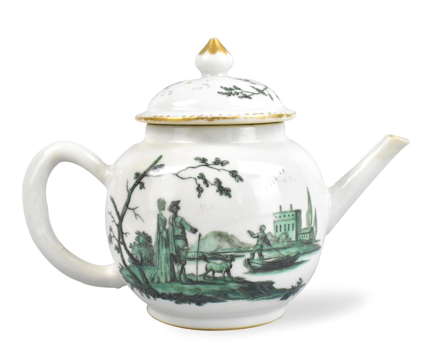 Appraisal: A Chinese London market decorated teapot and cover dating from