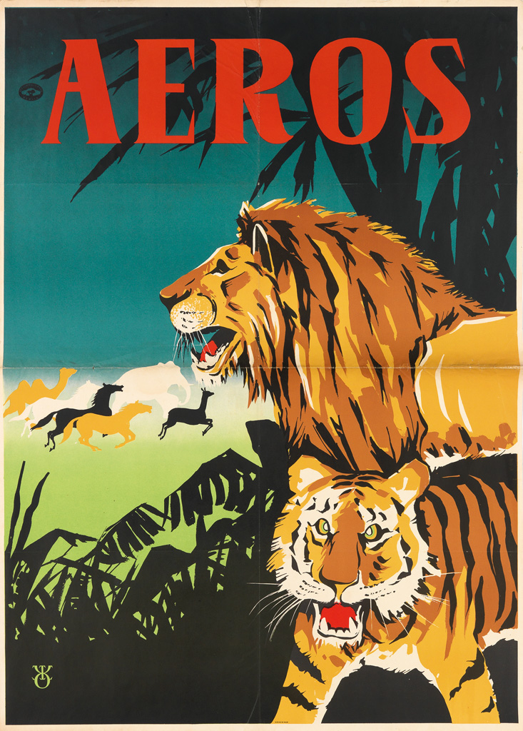 Appraisal: DESIGNER UNKNOWN AEROS Two posters Each approximately x inches x