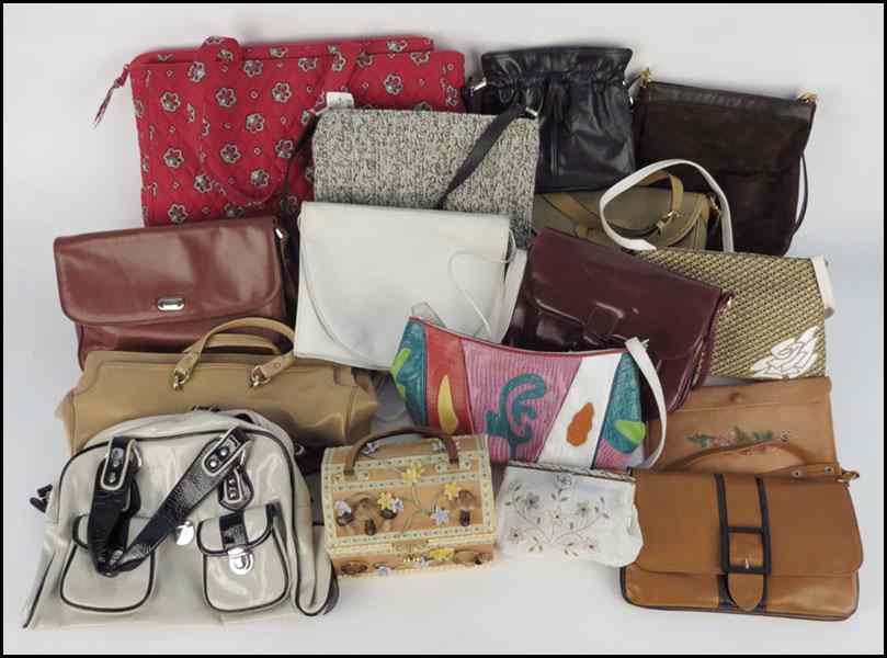 Appraisal: COLLECTION OF HANDBAGS H '' W '' D '' Condition