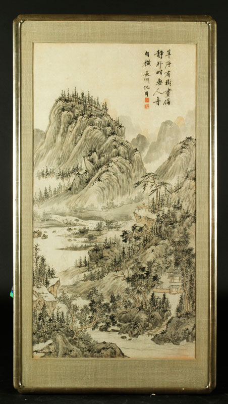 Appraisal: - Chinese Painting of Mountains W C Chinese painting of