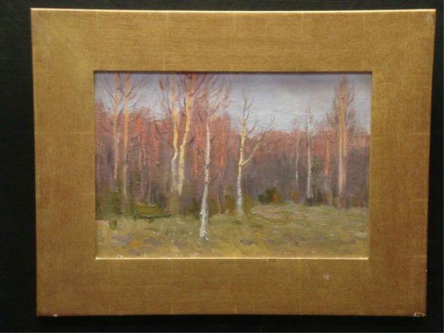 Appraisal: BAIKOV Leonid Petrovich Oil on Board of Landscape Christies label