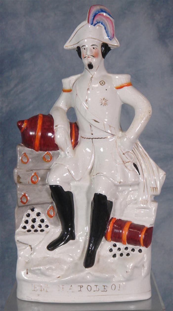 Appraisal: Staffordshire Em Napoleon figurine leaning on a cannon h Estimate