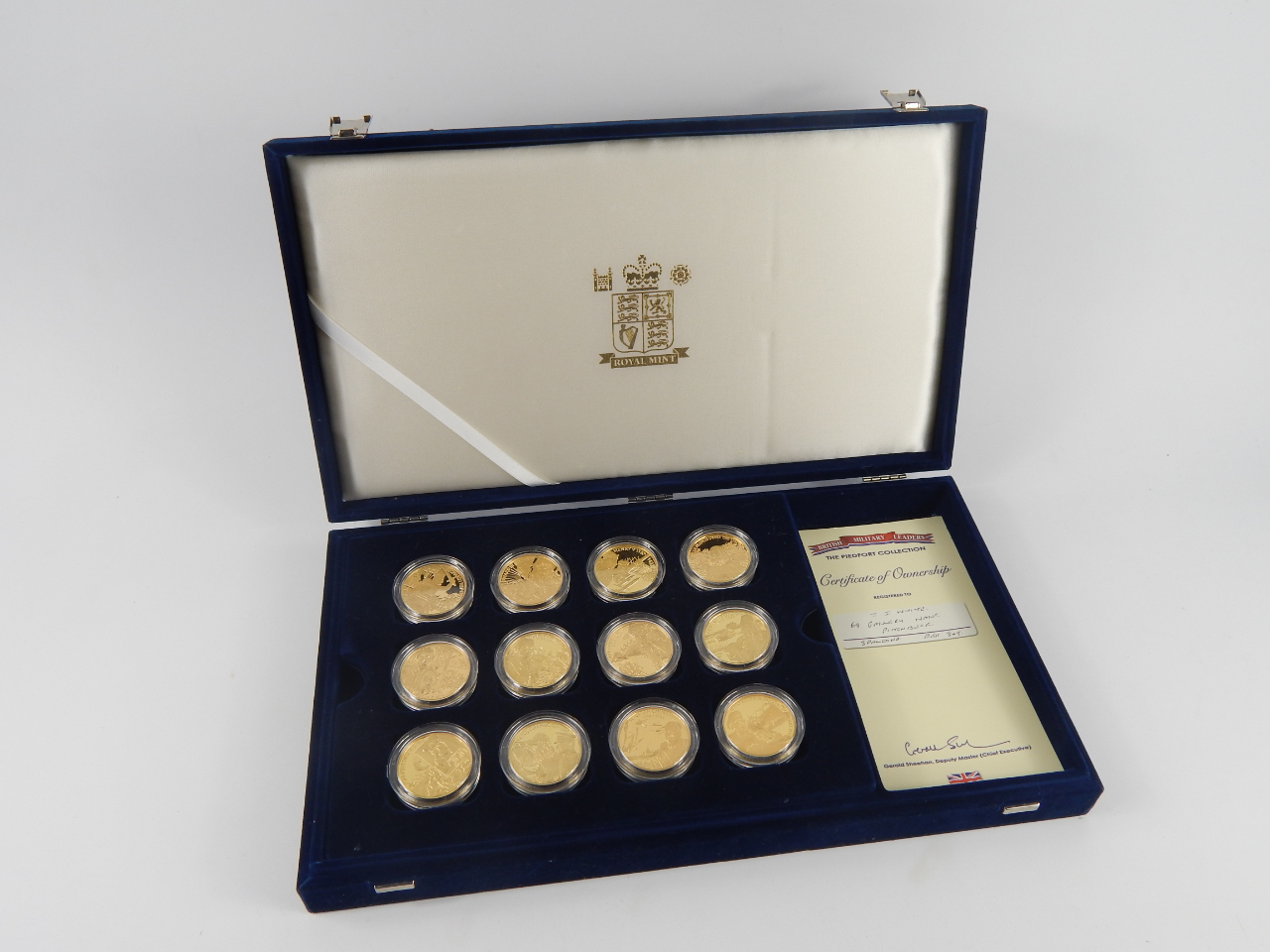 Appraisal: A Royal Mint British Military Leaders Collection twelve gold plated