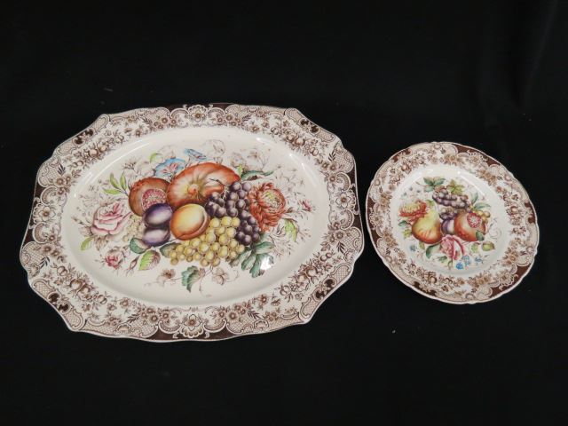 Appraisal: pc Johnson Brothers Ironstone Set large platter - plates fruit