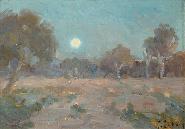 Appraisal: Frank Coburn American - Moonrise at Sunset signed 'F Coburn'