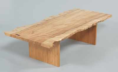 Appraisal: An Artisan Made Natural Maple Wood Low Table With a