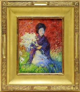 Appraisal: Spencer Nichols Japanese Geisha Portrait Painting CONNECTICUT WASHINGTON DC -