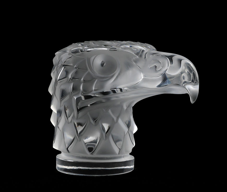 Appraisal: LALIQUE FROSTED CRYSTAL EAGLE CAR MASCOT ''Tete D'Aigle'' figural eagle