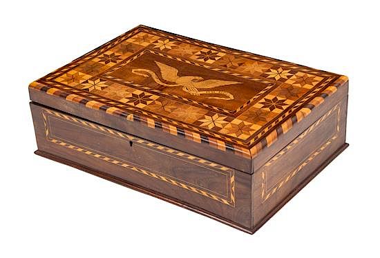 Appraisal: A Victorian Marquetry Casket Height x width x depth inches