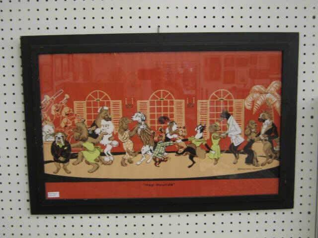 Appraisal: Constance Depler Color Lithograph of Dogs Hep Hounds x