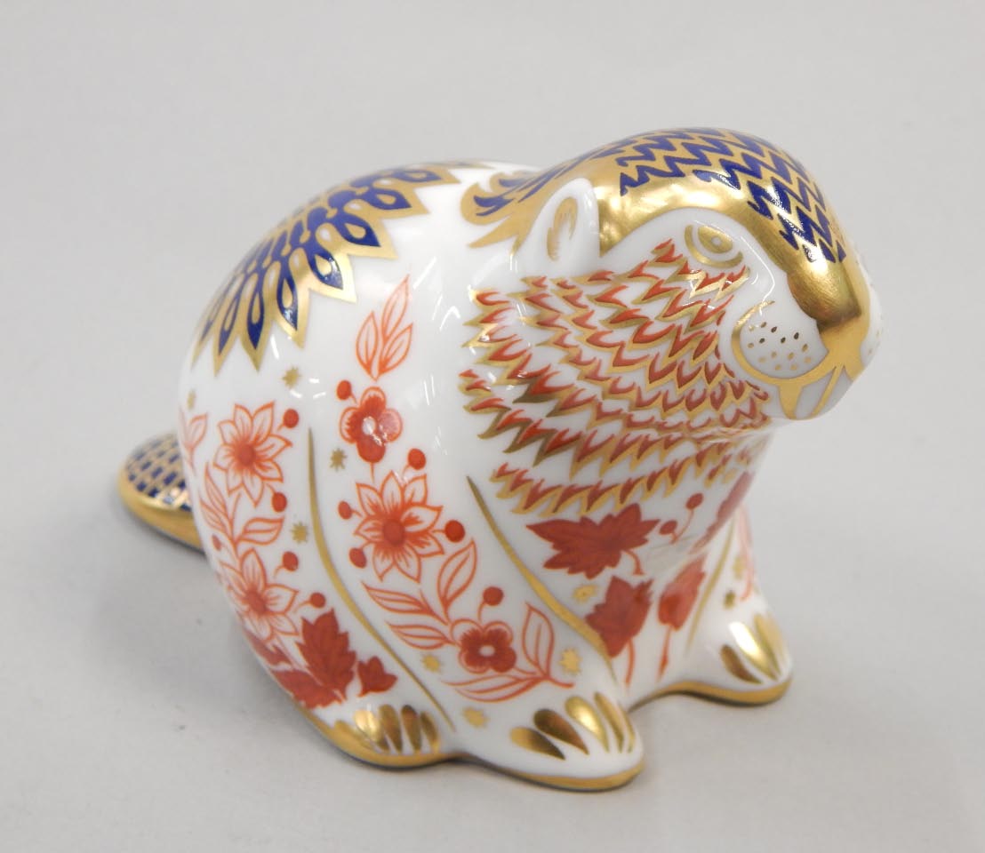 Appraisal: A Royal Crown Derby porcelain Imari pattern beaver gold button