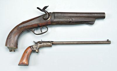 Appraisal: Two pistols Stevens Mdl caliber pistol in barrel lacking breech