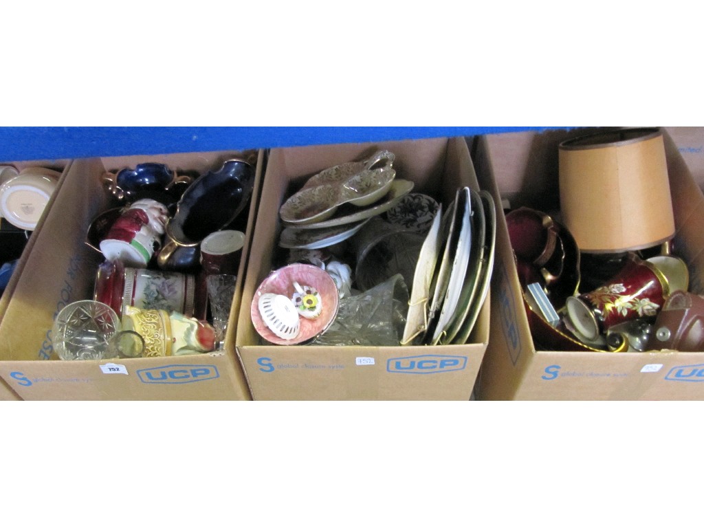 Appraisal: Lot comprising three boxes of assorted ceramics and glass etc