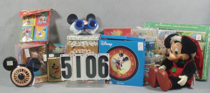 Appraisal: Disney Mickey mouse lot mugs popcorn tin card games toys