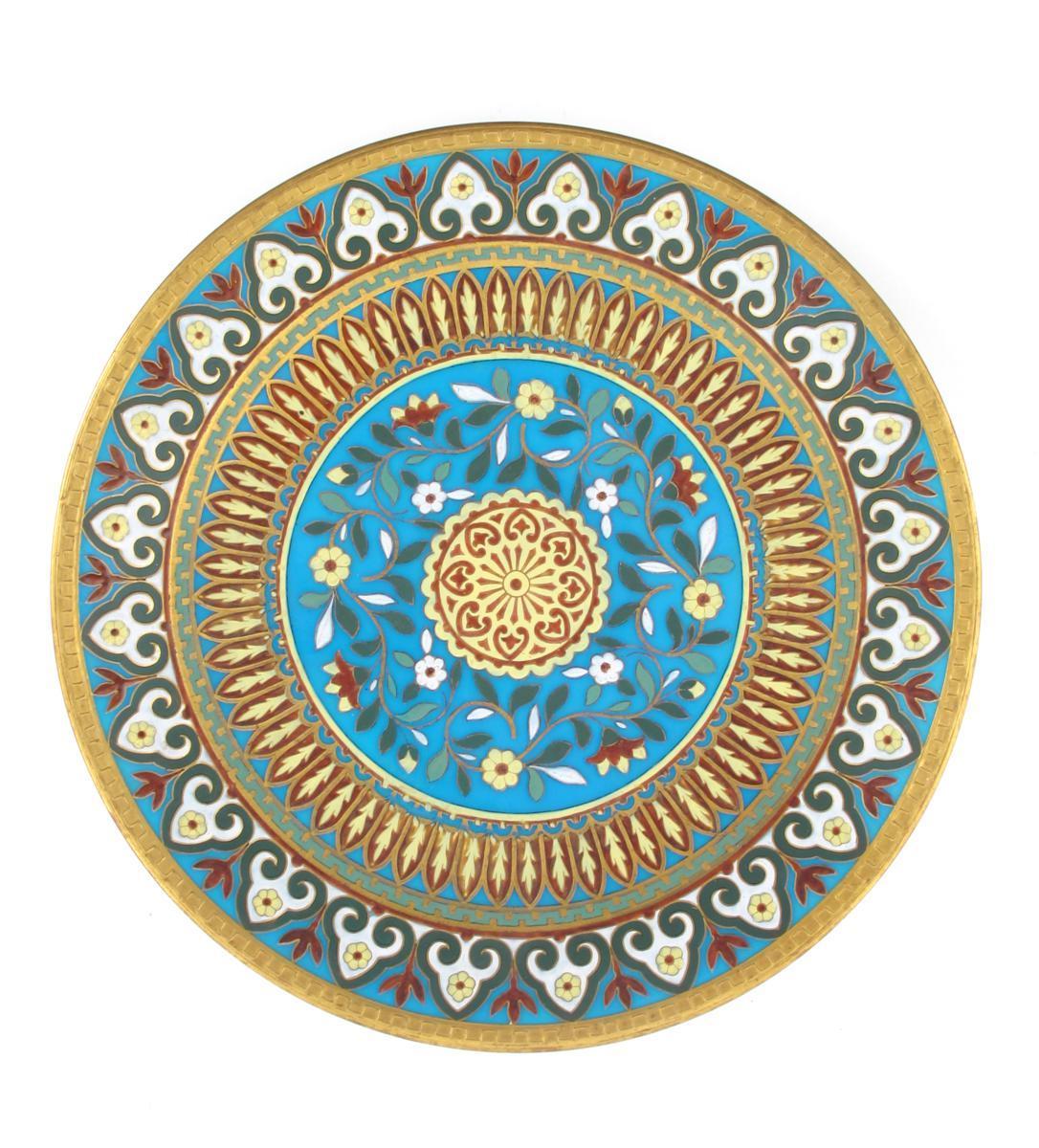 Appraisal: A Minton cloisonne plate the design exhibited at the Exposition