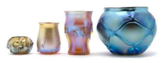 Appraisal: A Collection of Four Tiffany Favrile Glass Articles comprising a