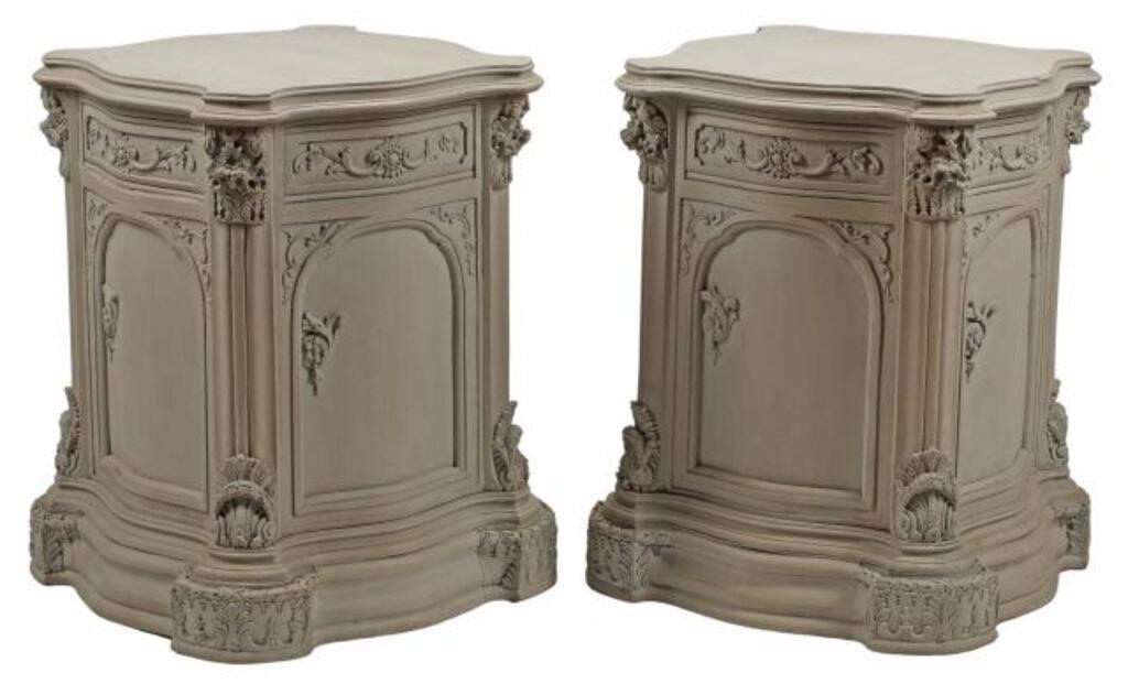 Appraisal: pair Regence style painted pedestals approx h w d