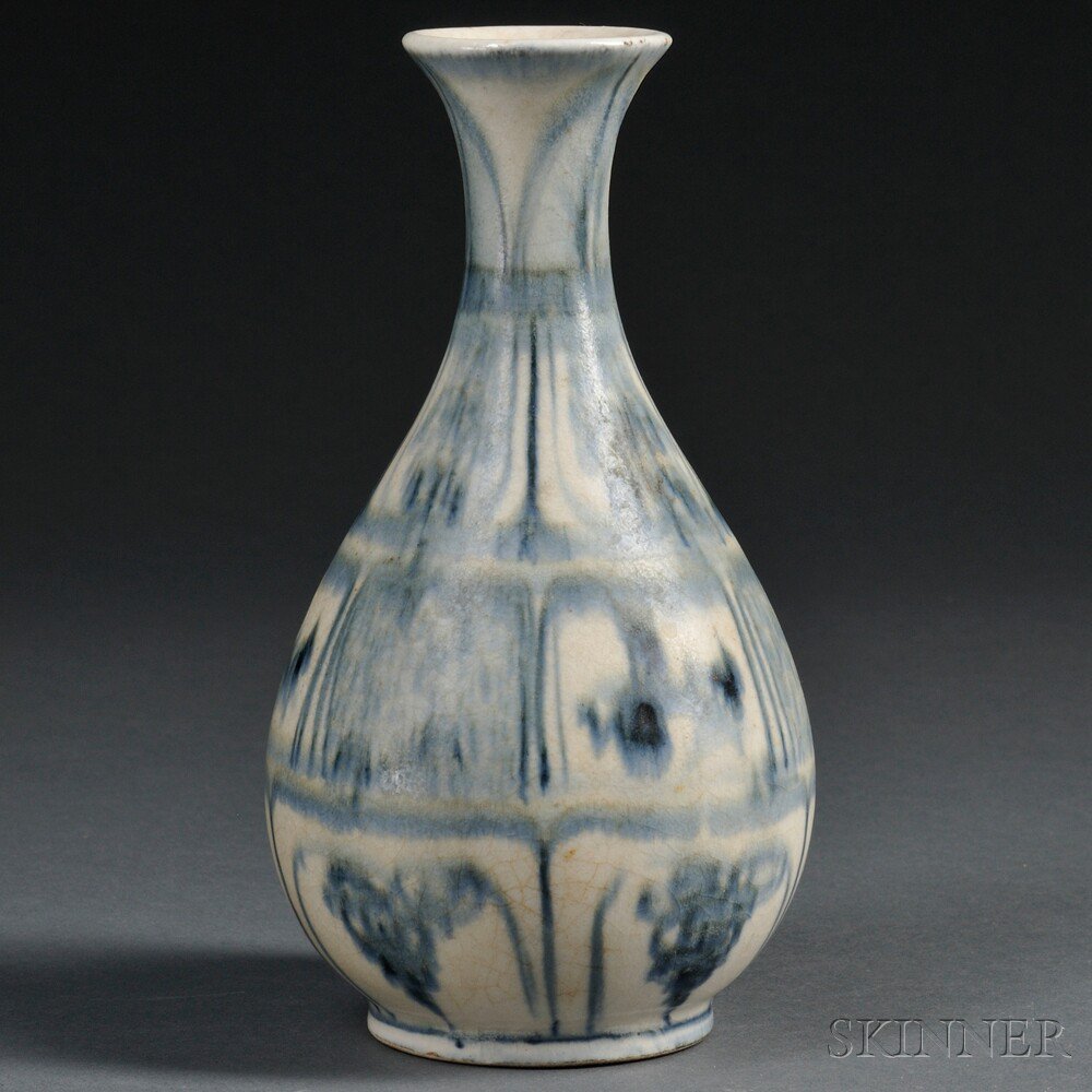 Appraisal: Blue and White Vase Southeast Asia pear-shaped with underglaze blue