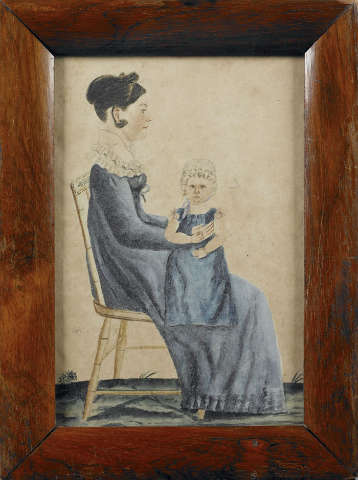 Appraisal: JACOB MAENTEL - DOUBLE PORTRAIT OF SEATED MOTHER AND CHILD