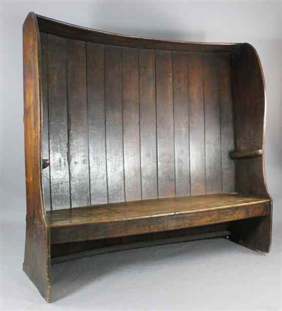 Appraisal: An th century oak and elm settle ft in H