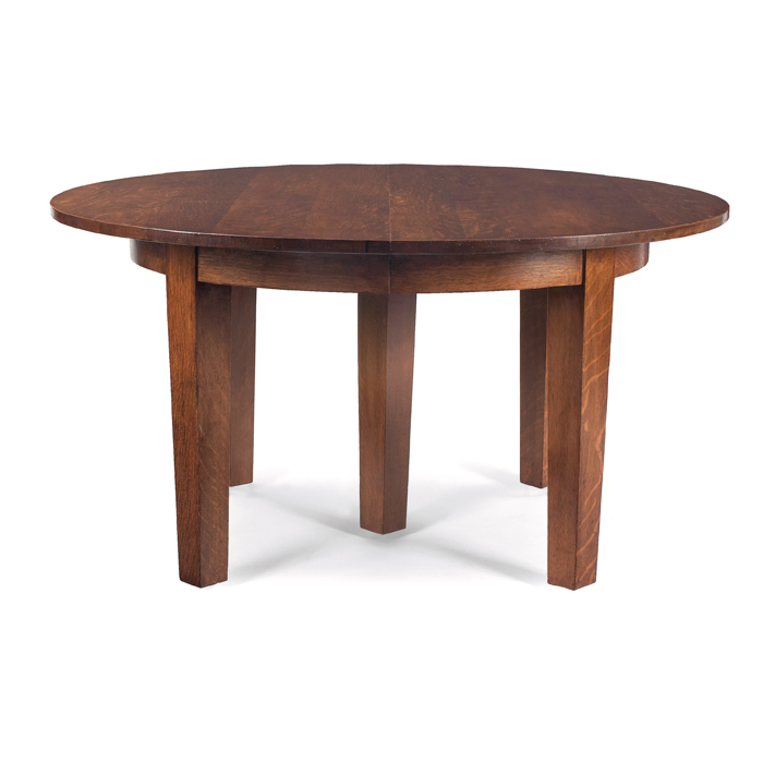 Appraisal: Gustav Stickley dining table circular top supported by five tapered