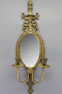 Appraisal: th C Gilt Bronze Mirrored Wall Sconce th C Gilt