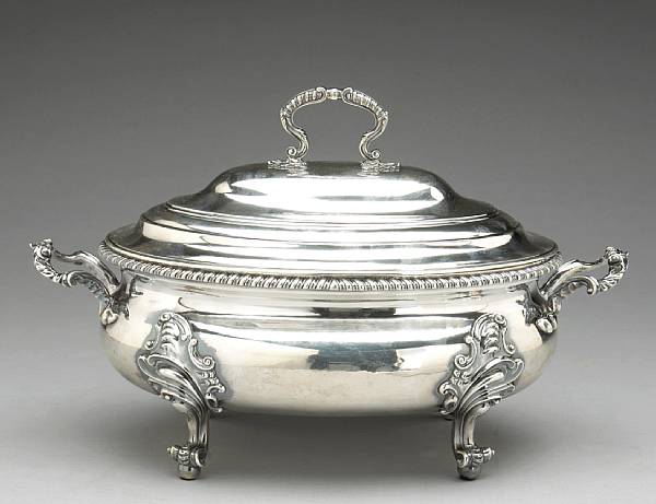 Appraisal: A George III silver soup tureen with coverRobert Garrard I