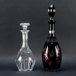 Appraisal: Grouping of Two Vintage Decanters Includes Baccarat Malmaison decanter and