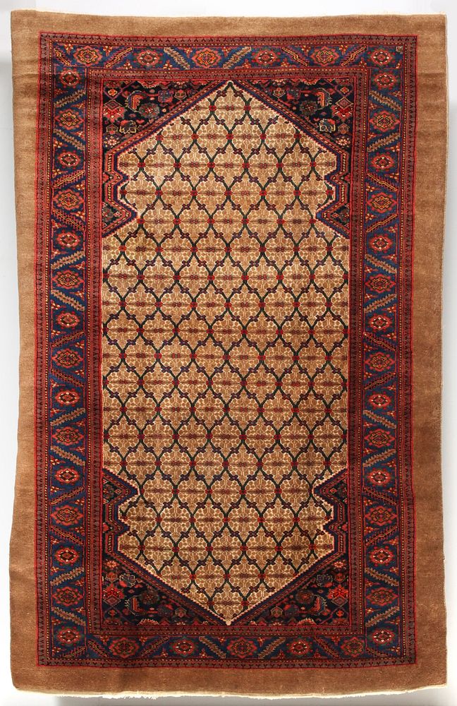 Appraisal: AN ANTIQUE NORTHWEST PERSIAN KURDISH RUG The double niche field