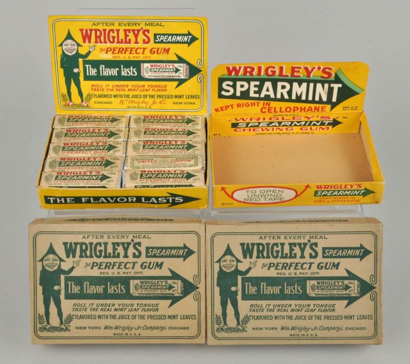 Appraisal: Lot Of Wrigley's Gum Display Boxes This lot includes a