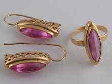 Appraisal: A suite of Soviet Russian carat gold jewellery comprising a