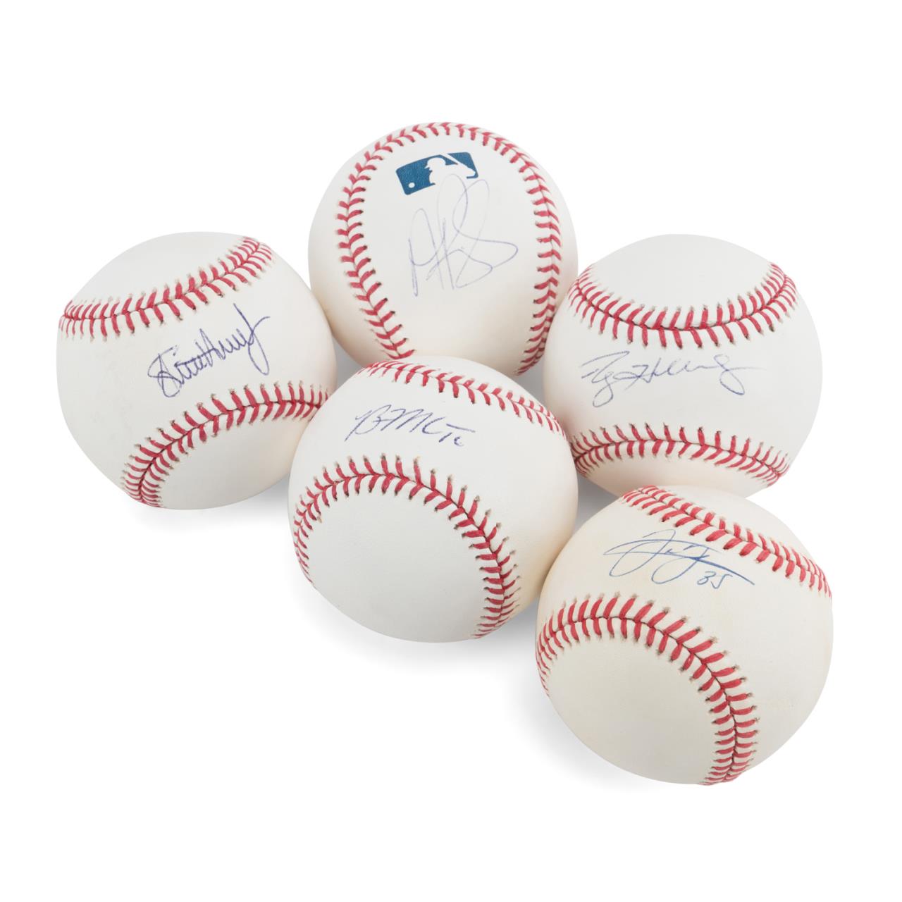 Appraisal: AUTOGRAPHED BASEBALLS INCLUDING FRANK THOMAS Grouping of five autographed baseballs