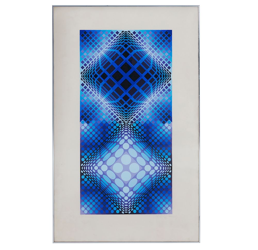 Appraisal: Lithograph Victor Vasarely - Framed Victor Vasarely - lithograph in