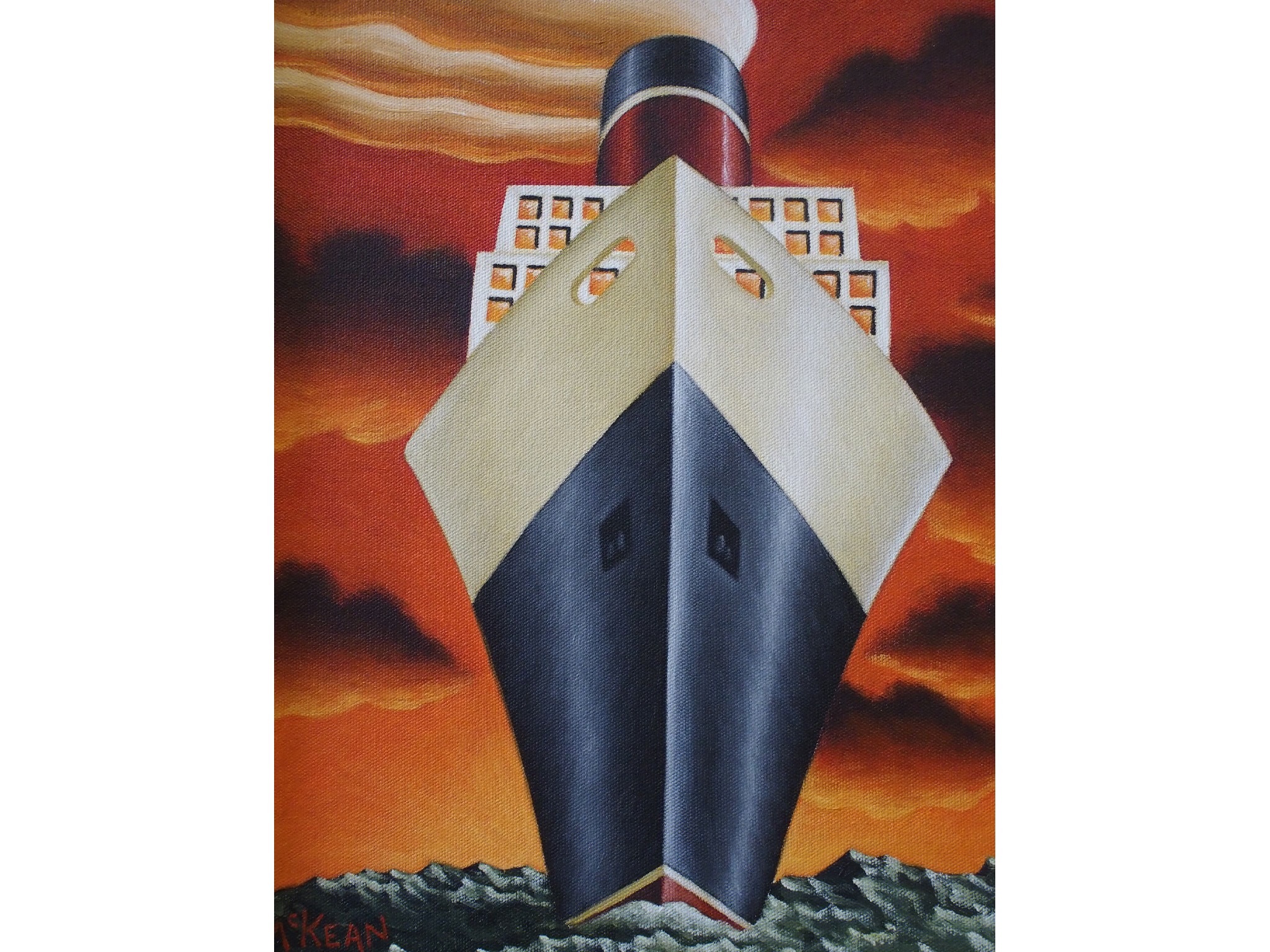 Appraisal: GRAHAM McKEAN Scottish b MY SHIP COMING IN Oil on