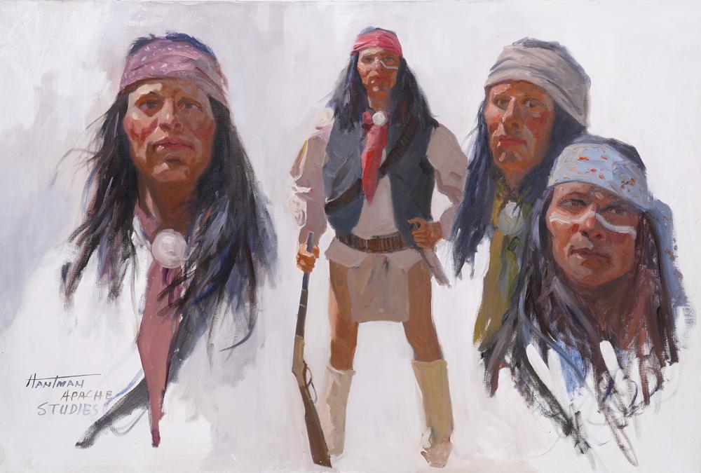 Appraisal: CARL HANTMAN 'APACHE STUDIES' OIL ON CANVASCarl Hartman American -