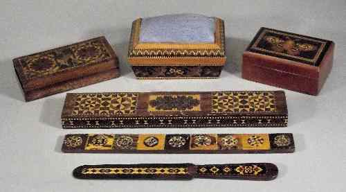 Appraisal: A Victorian Tunbridge ware rectangular pincushion by Edmund Nye Manufacturer