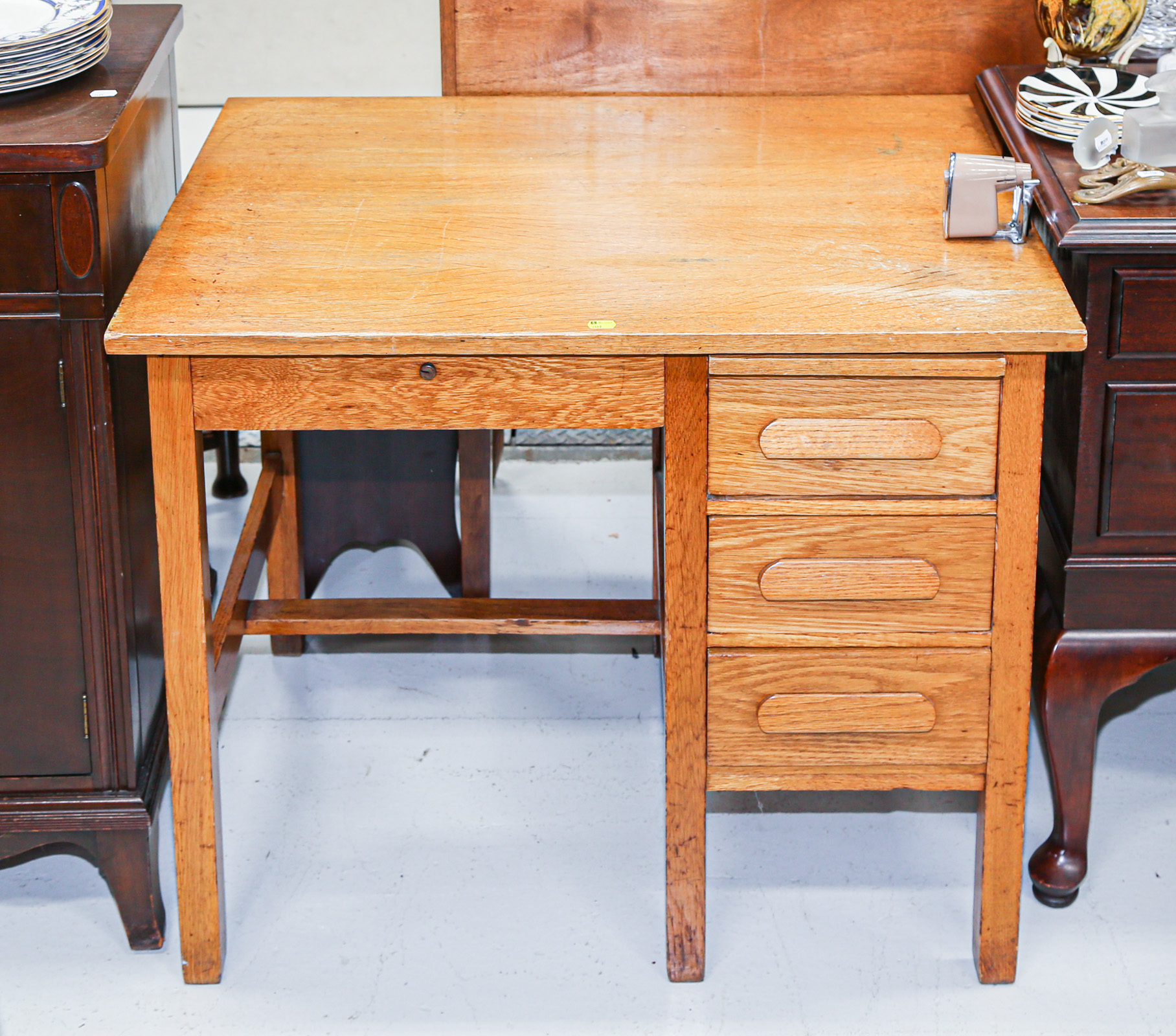 Appraisal: ARTS CRAFTS STYLE OAK DESK st half th century with