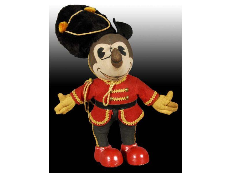 Appraisal: Mickey Mouse Doll Dressed as English Guard Description '' Crazing