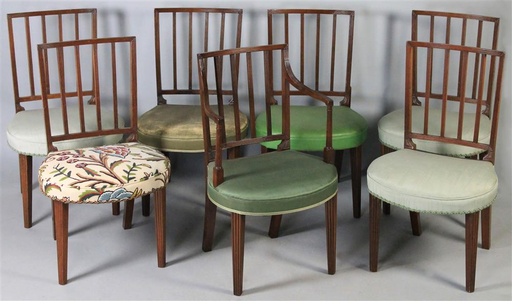 Appraisal: SET OF SEVEN FEDERAL MAHOGANY DINING CHAIRS NEW YORK OR