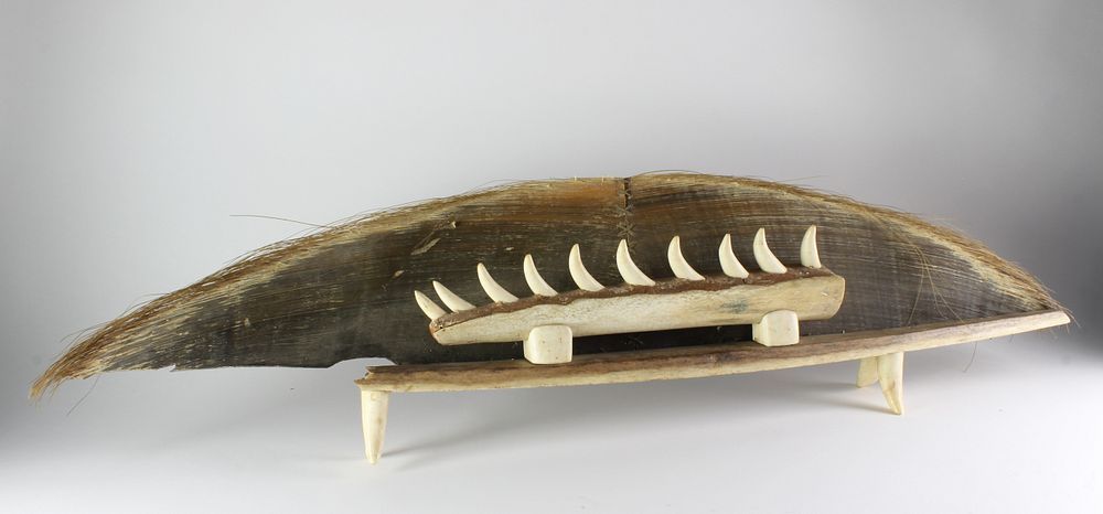 Appraisal: Whaler Made Whalebone Baleen and Whale's Teeth Mantel Decoration circa