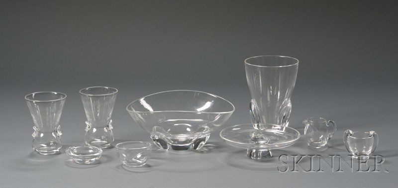 Appraisal: Lot of Steuben and Orrefors Colorless glass New York and