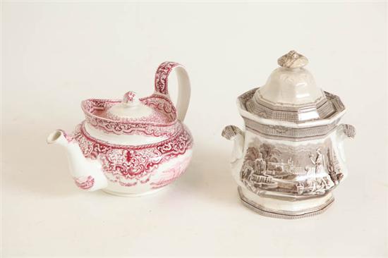 Appraisal: TWO PIECES OF STAFFORDSHIRE England mid th century transferware Red