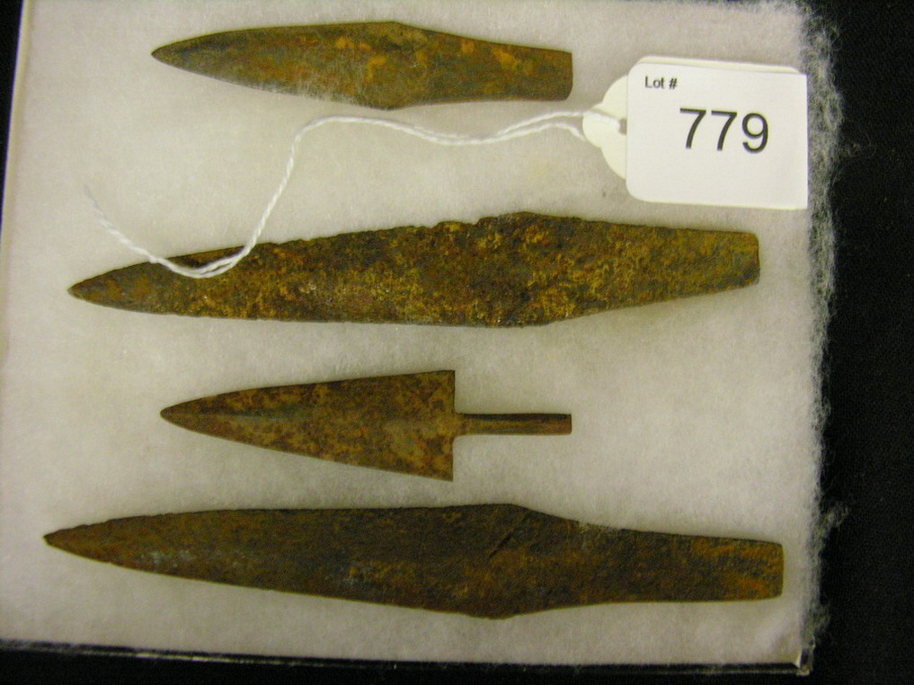 Appraisal: METAL ARROWHEADS As found in the estate Size to