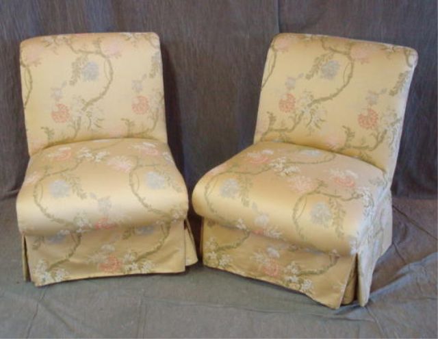 Appraisal: BAKER Pair of Upholstered Club Chairs From a West End