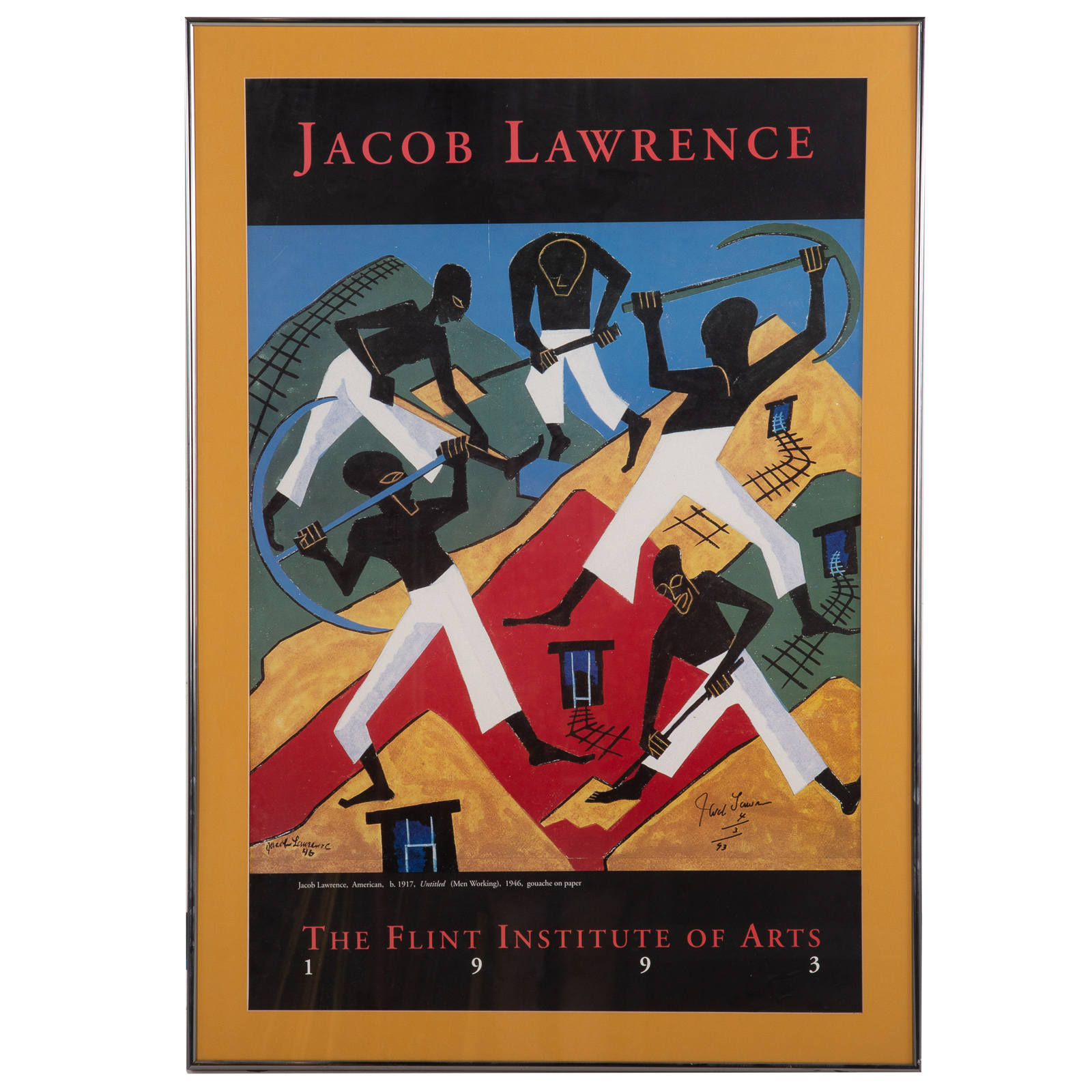 Appraisal: JACOB LAWRENCE HAND SIGNED EXHIBITION POSTER American - exhibition poster