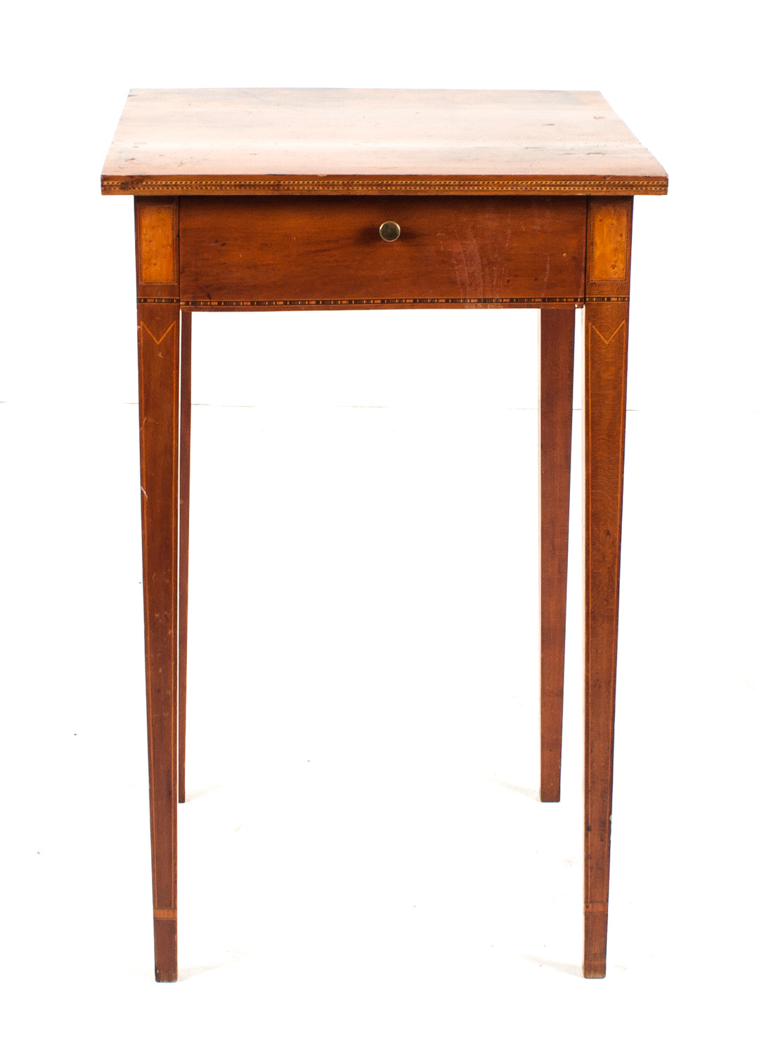 Appraisal: Federal cherry one-drawer stand circa one drawer in apron four