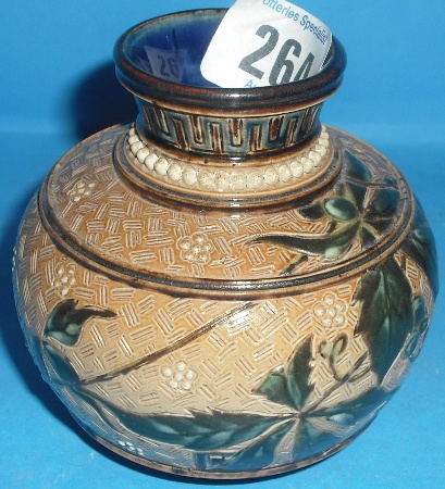 Appraisal: Royal Doulton Lambeth vase decorated with leaves and foilage by